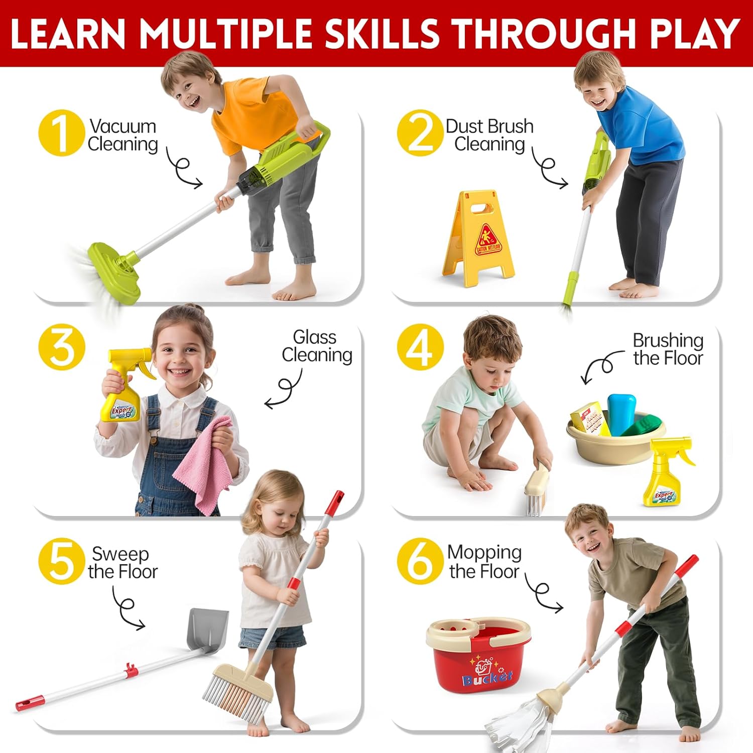 Kids Cleaning Toy Set Housekee - đánh giá và giá Kids Outdoor Broom