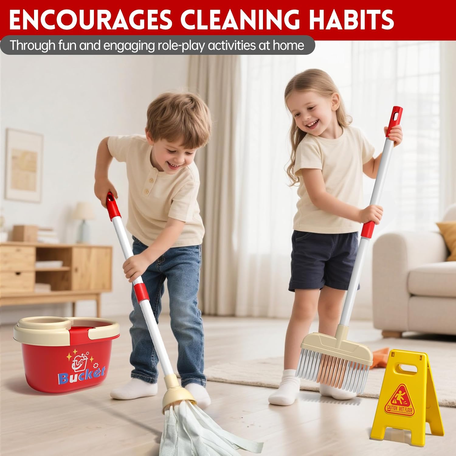 Kids Cleaning Toy Set Housekee - đánh giá và giá Kids Outdoor Broom