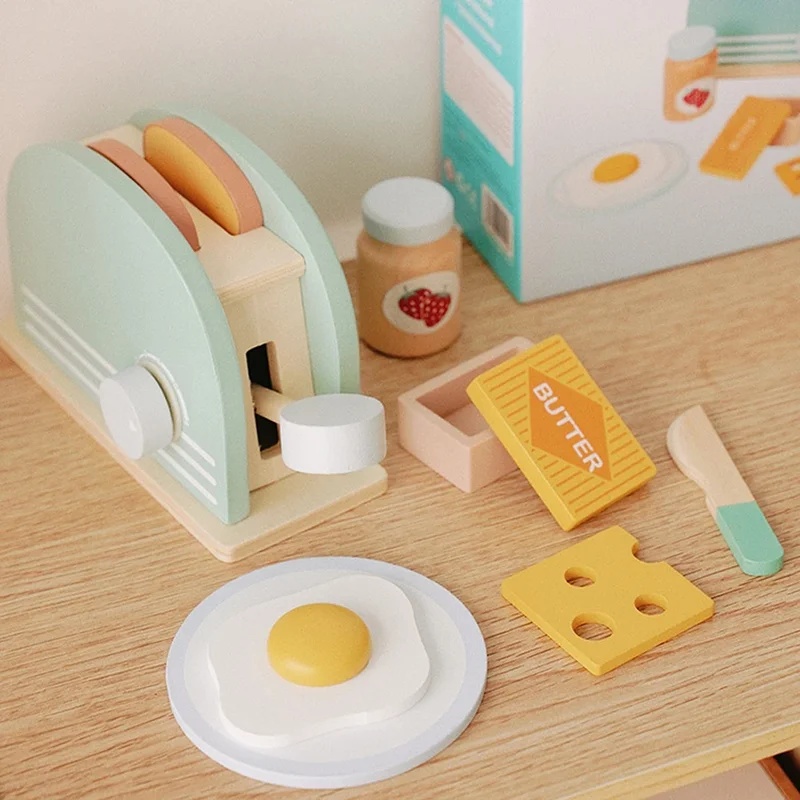 Wooden Simulation Toaster Toy  - đánh giá và giá Kids Outdoor Kitchen Accessories