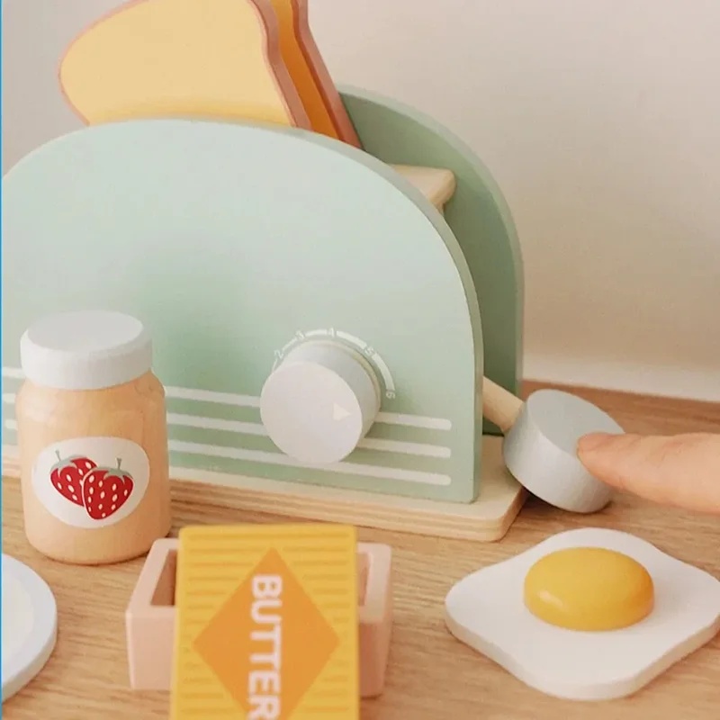 Wooden Simulation Toaster Toy  - đánh giá và giá Kids Outdoor Kitchen Accessories