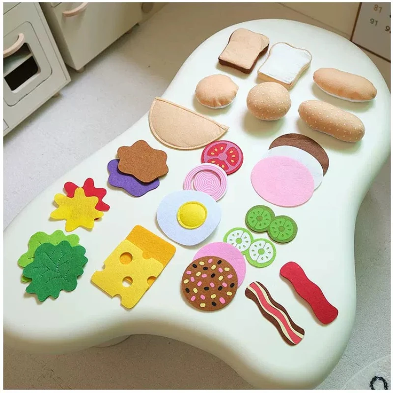 Felt Food Burger Sandwich Set  - đánh giá và giá Kids Outdoor Kitchen Accessories