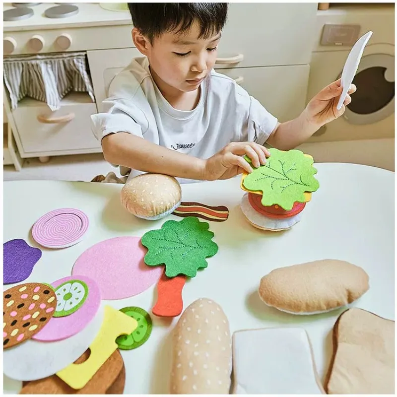 Felt Food Burger Sandwich Set  - đánh giá và giá Kids Outdoor Kitchen Accessories