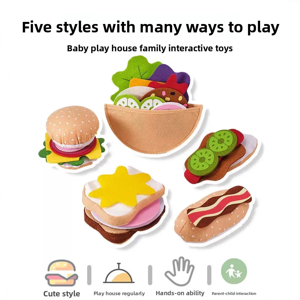 Felt Food Burger Sandwich Set  - đánh giá và giá Kids Outdoor Kitchen Accessories