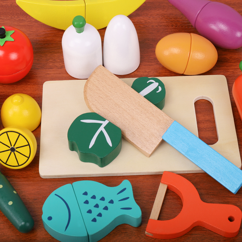 Wooden Fruit Vegetable Cutting - đánh giá và giá Kids Outdoor Kitchen Accessories